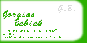 gorgias babiak business card